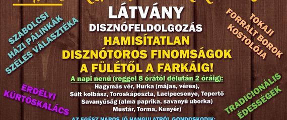 VI. Tokaji Forralt boros disznóságok