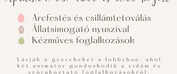 Húsvéti gyerekprogramok a Mercure Hotelben Húsvéti gyerekprogramok a Mercure Hotelben